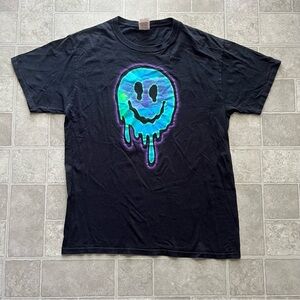Tie dye Smiley face Drip 90s skater grunge graphic tshirt men’s medium